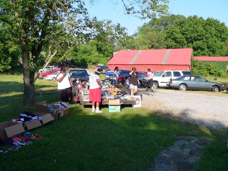 A local yard sale to sell off unwanted and old items no longer in use