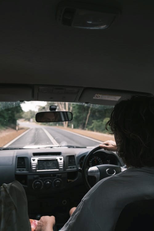 The inside of a car