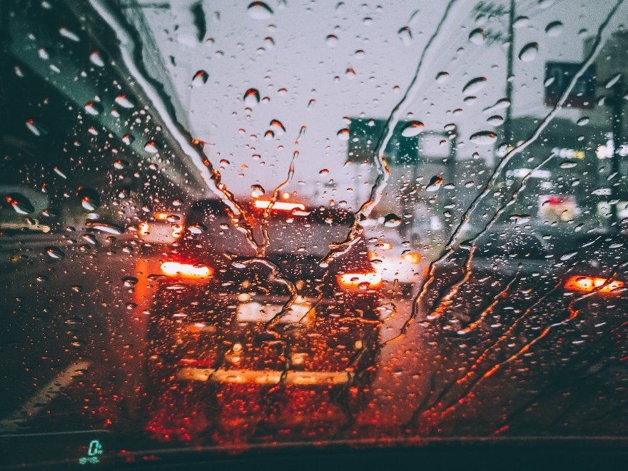 rain drops on a windshield