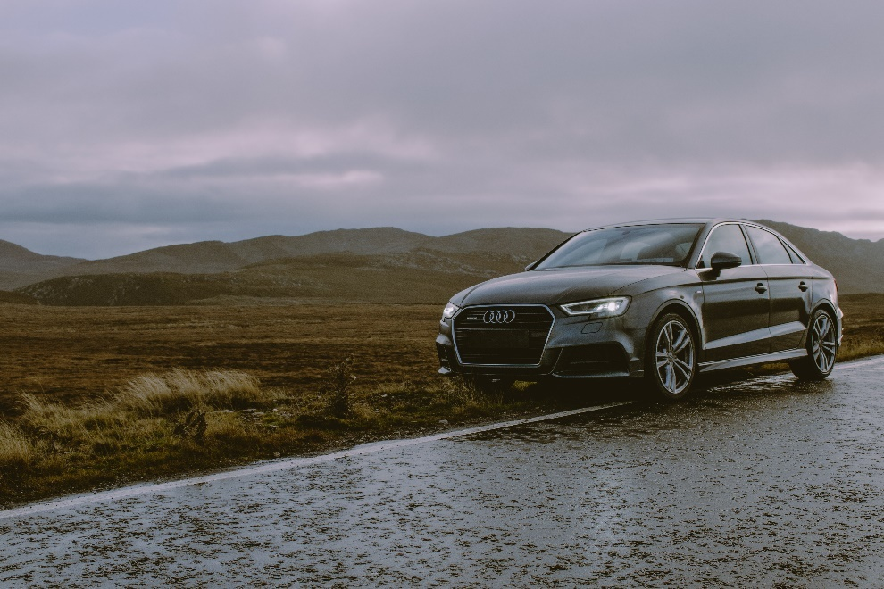 Audi parked on the road