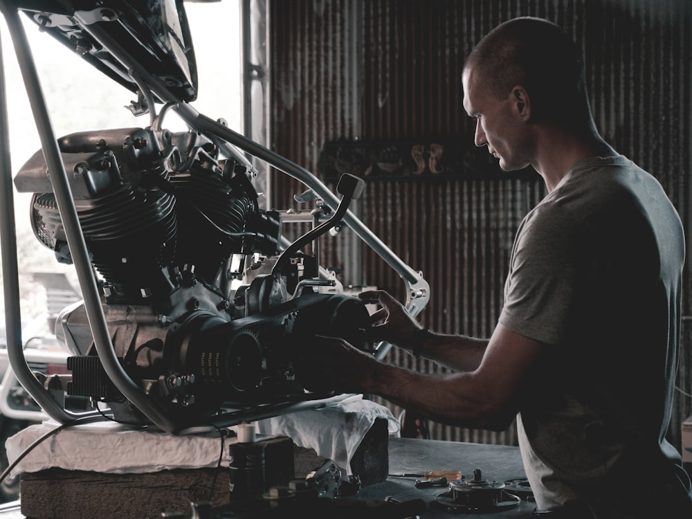 A junk car engine 