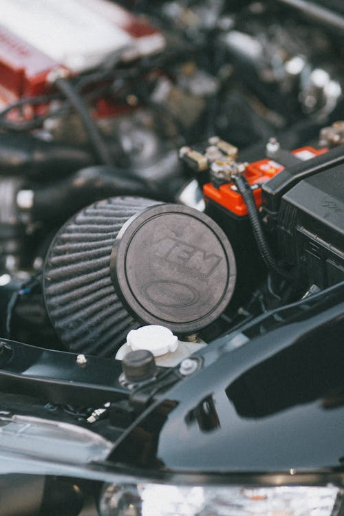 Close-up photo of a car engine